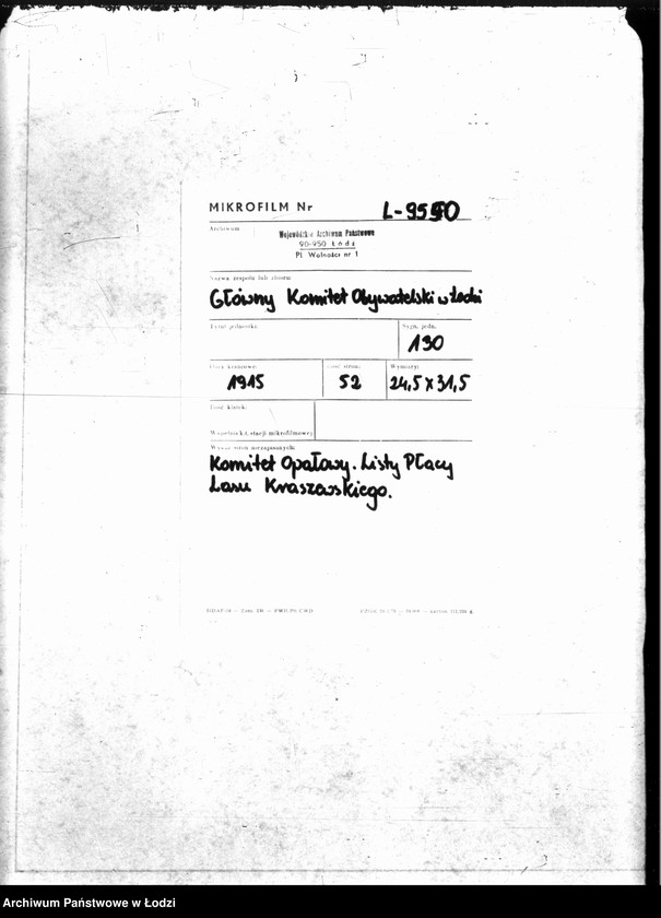 Obraz 2 z jednostki "Listy płacy lasu w Kraszewie"