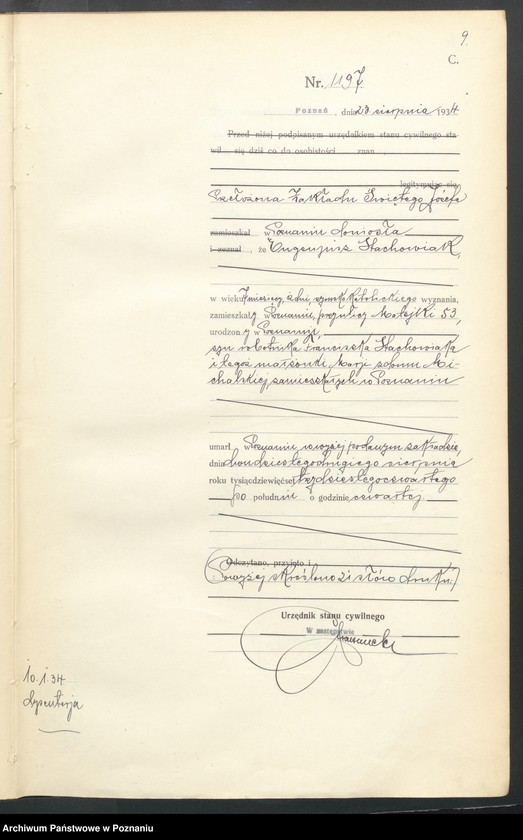 Obraz 11 z jednostki "Księga miejscowa zgonów tom III [Rejestr główny zgonów]"