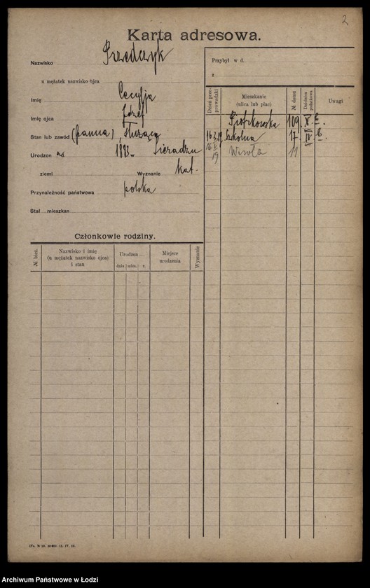 Obraz 4 z jednostki "[Spis ludności Łodzi] Przedbórz-Przybyliński"