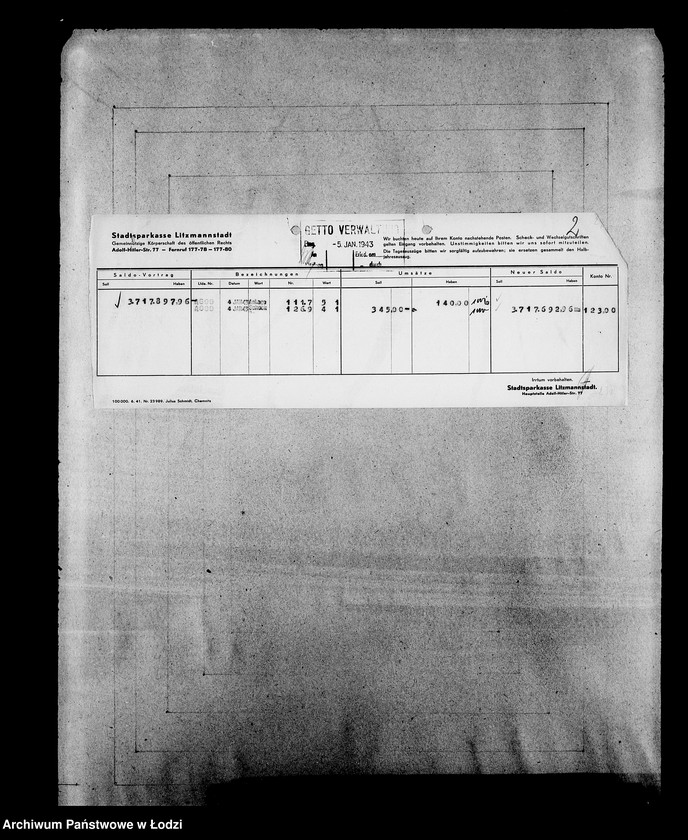 Obraz 6 z jednostki "Sonderkonto 12300 Bankauszüge"