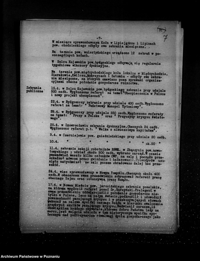 Obraz 11 z jednostki "Sprawozdania z polskiego legalnego ruchu polityczno-społecznego za miesiące kwiecień, maj, czerwiec 1932 r."