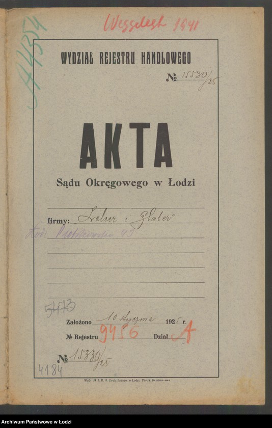 Obraz 2 z jednostki "Zelcer i Glater- handel futrami"