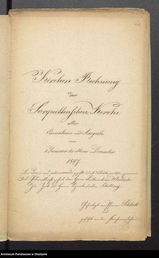 image.from.unit.number "Kirchen Rechnung der Sorquittenschen Kirche aller Einnahme und Ausgabe"