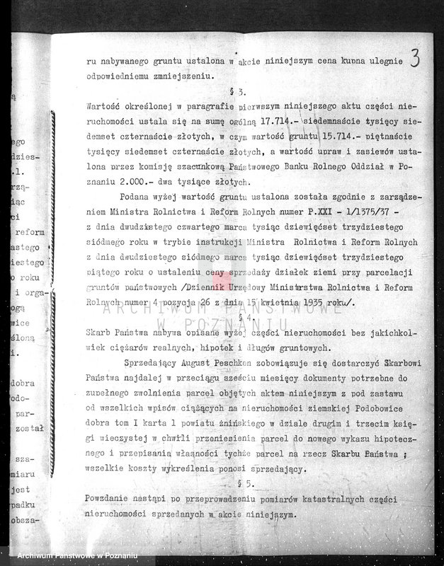 Obraz 7 z jednostki "Majątek Podobowice w powiecie żnińskim nabycie nieruchomości w trybie art.. 8 ustawy o wykonaniu reformy rolnej"