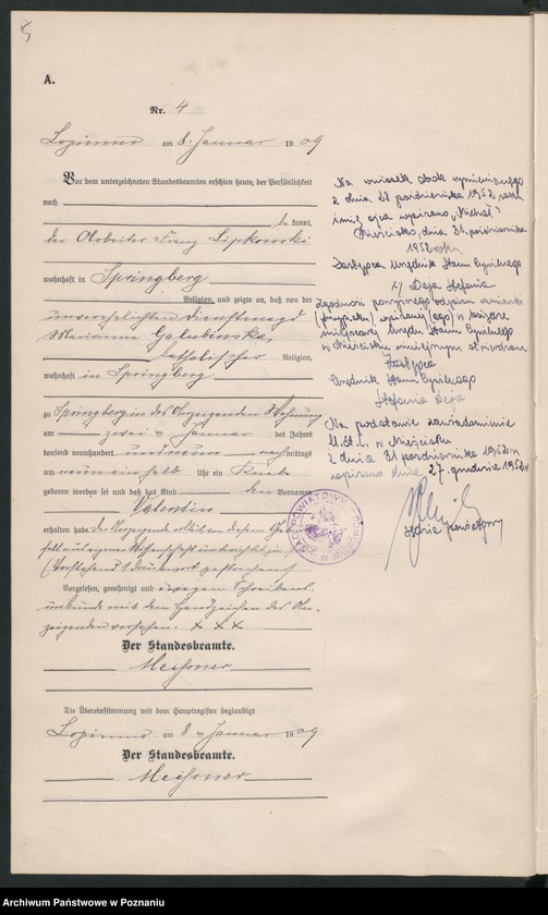 Obraz 8 z jednostki "Geburts-Nebenregister"