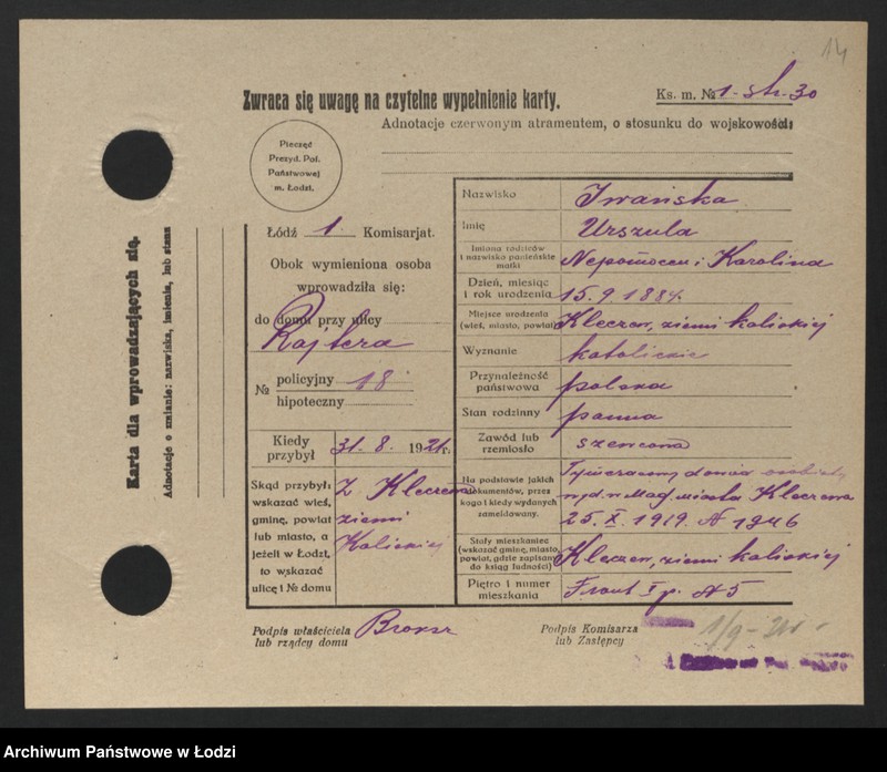 Obraz 16 z jednostki "[Spis ludności Łodzi] Iwanowicz - Izydorowicz"