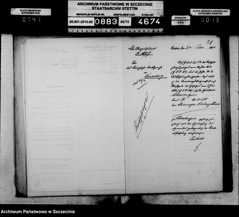 image.from.unit.number "Besitzfestigung des Grundstücks des Stellmachers Ludwig Hirsch in Wierschutzin Kreis Lauenburg"