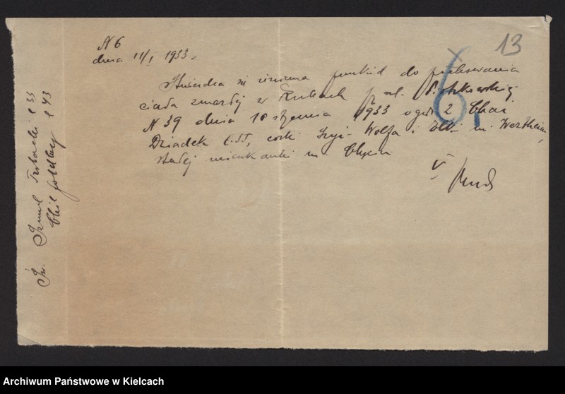 image.from.unit.number "Załączniki do akt zgonu Okręgu Bożniczego Kielce za rok 1933"