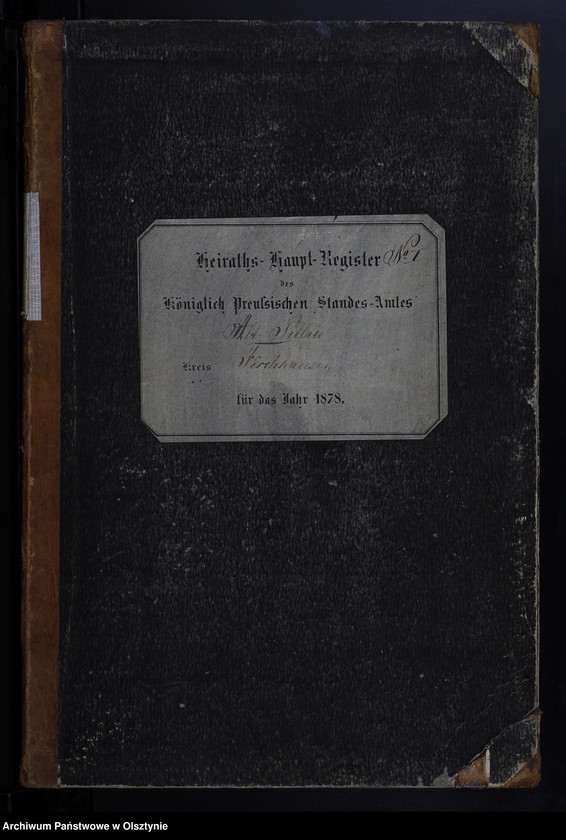 image.from.unit.number "Heiraths-Haupt-Register Tom I,Nr 1 - 29"