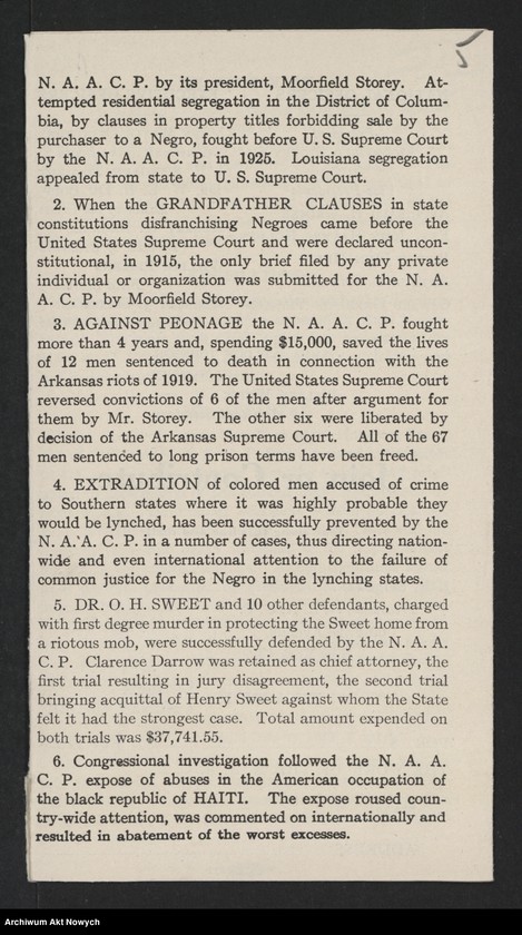 Obraz 7 z jednostki "National Association for the Advancement of Colored People (New York); Załączniki: prospekt; L.1"