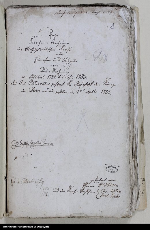image.from.unit.number "Jahr Kirchen Rechnung der Herzogswaldschen Kirchen aller Einnahme und Ausgabe wie auch Bau-Rechnung"
