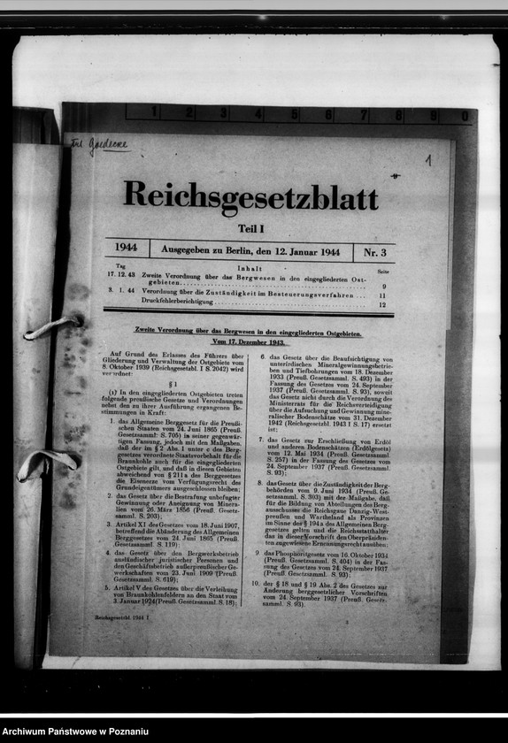 Obraz 5 z jednostki "Verwaltung - eingegliederte Ostgebiete [prawo górnicze]."