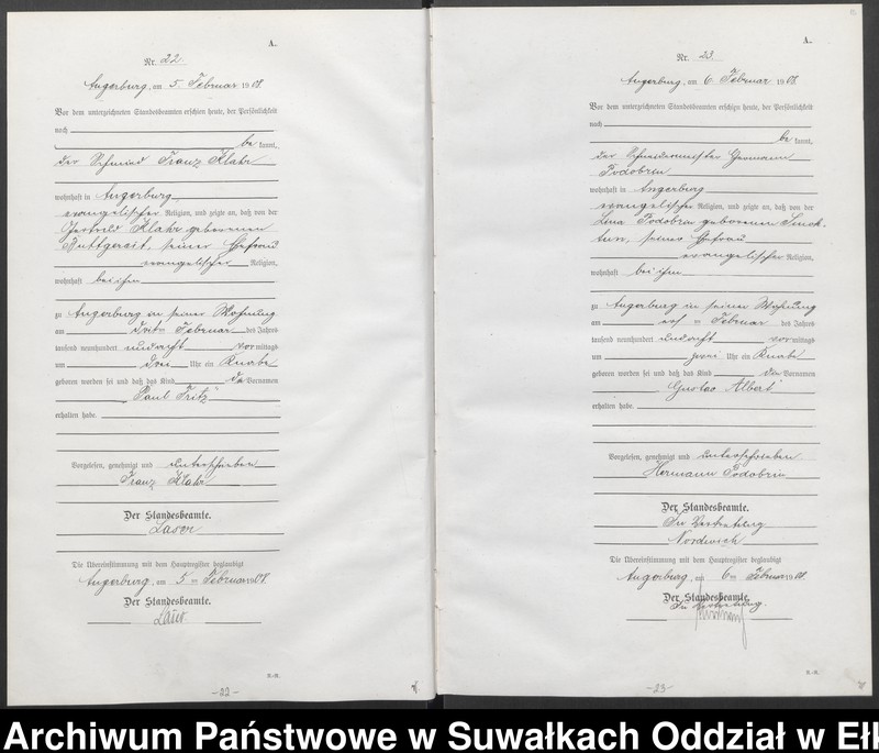 image.from.unit.number "[Geburts-Neben-Register des Preussisches Standes-Amtes Angerburg Kreis Angerburg]"