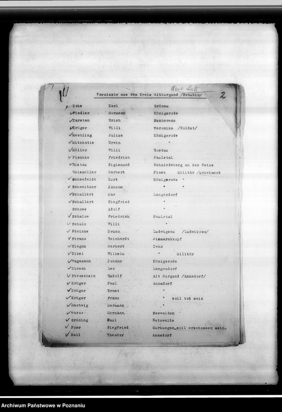 Obraz 6 z jednostki "Spisy miejscowych Niemców, którzy zginęli w 1939 roku"