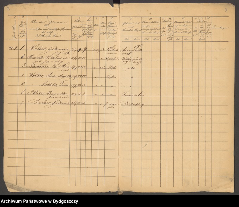 image.from.unit.number "[Liste der sämmtlichen Civil - Einwohner zu Bromberg aufgenommen Nr 409-461]"