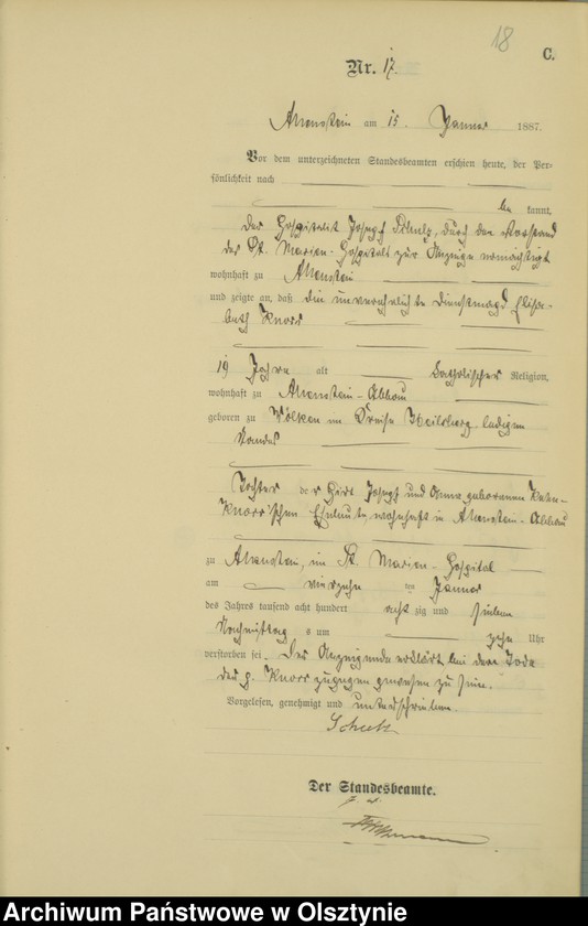 image.from.unit.number "Sterbe-Haupt-Register Tom I,Nr 1 - 316"