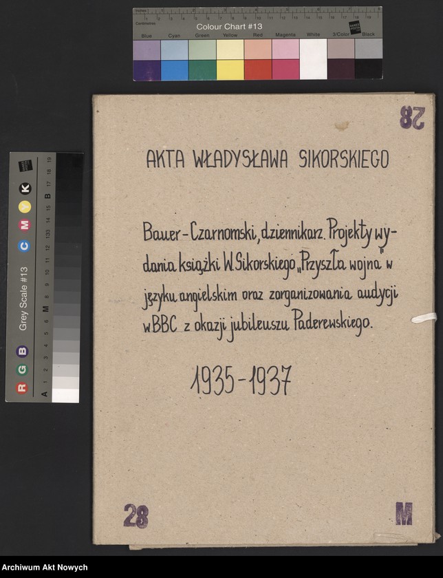 image.from.unit.number "Bauer-Czarnomski, dziennikarz.  Projekty wydania książki Władysława Sikorskiego "Przyszła wojna" w języku angielskim oraz zorganizowanie audycji w BBC z okazji jubileuszu I.J. Paderewskiego."