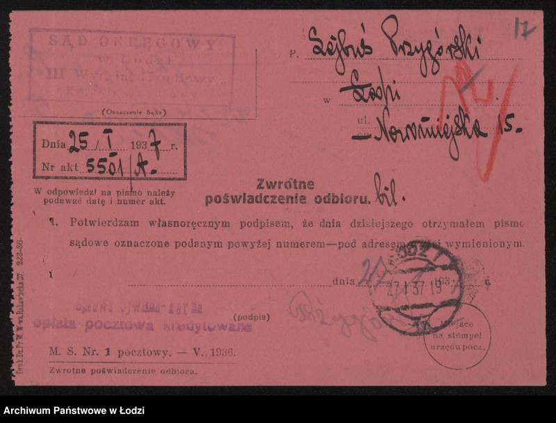 Obraz 19 z jednostki "Lejbuś Przygórski- wyrób towarów bawełnianych"