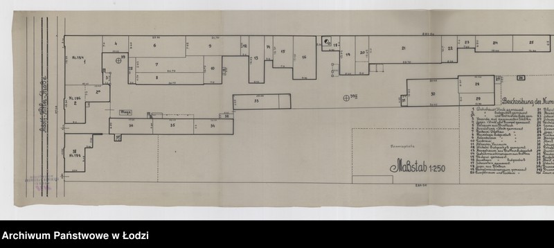 Obraz 1 z jednostki "Lageplan des Grundstückes und der Gebäude der Firma: Bleiche, Färberei und Appretur Ferdinand Seeliger