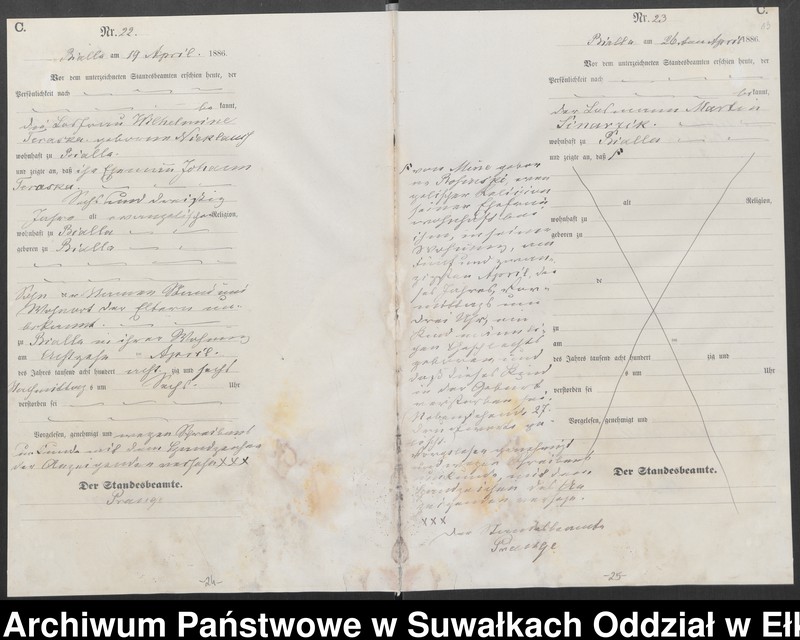 image.from.unit.number "Sterbe-Haupt-Register des Königlichen Preussischen Standes-Amtes Bialla Kreis Johannisburg"