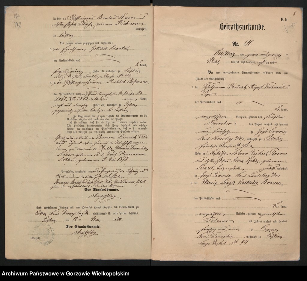 image.from.unit.number "Nebenregister des Standesamts zu Küstrin"