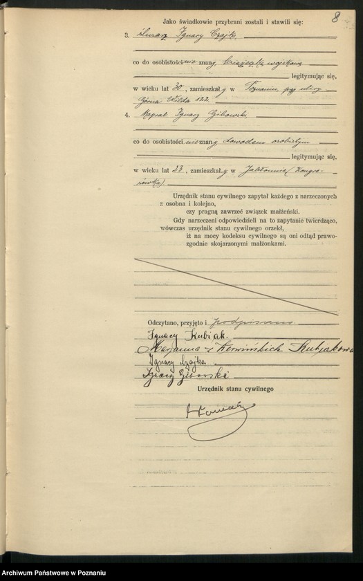 Obraz 10 z jednostki "Księga miejscowa małżeństw tom I [Rejestr główny małżeństw]"