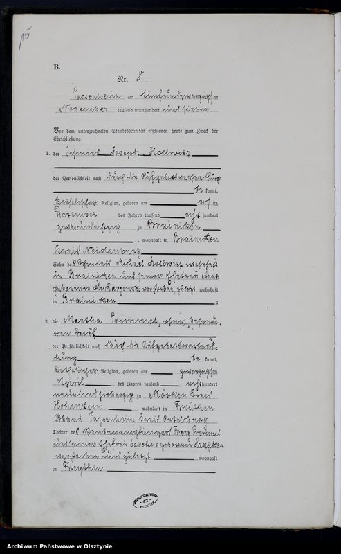 image.from.unit.number "Heirats-Haupt-Register Nr 1 - 9 [1907], Nr 1-11 [1908], Nr 1-16 [1909], Nr 1-12 [1910]"