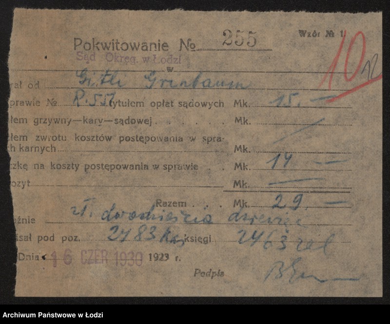 Obraz 14 z jednostki "Gitla Grynbaum- drobna sprzedaż mięsa"