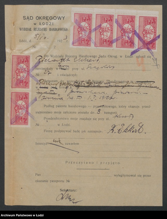 Obraz 9 z jednostki "Towarzystwo Gimnastyczne w Zgierzu- R.Ekkert- prowadzenie piwiarni"