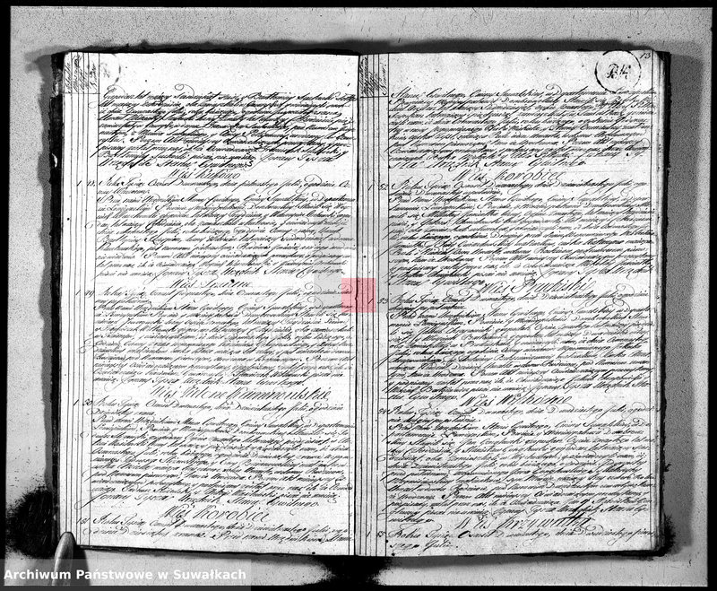 image.from.unit.number "Księga aktu umarłych gminy suwalskiey, powiatu dąbrowskiego w departamencie łomżyńskim od dnia 1 maja 1813 po 1 maja 1814"