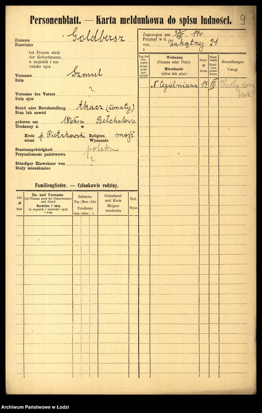 Obraz 11 z jednostki "[Spis ludności Łodzi] Goldberszt - Goldkrant"