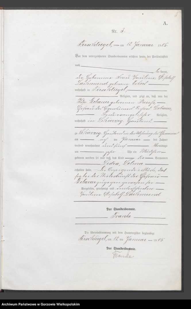 Obraz 6 z jednostki "Geburts Register"