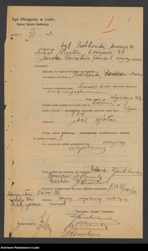 Obraz 3 z jednostki "Piotrkowski, Bornstein i Rzechta – handel surowcami manufakturowymi"