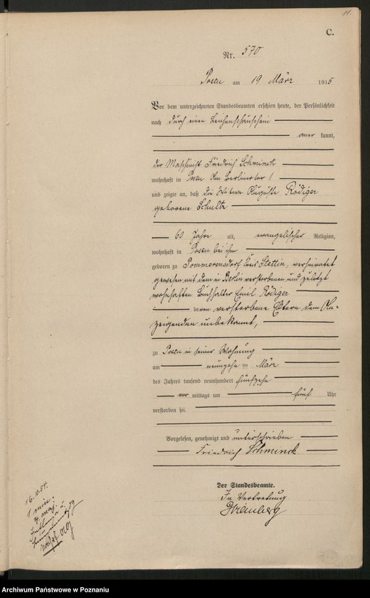 Obraz 13 z jednostki "Księga miejscowa zgonów tom II [Rejestr główny zgonów]"