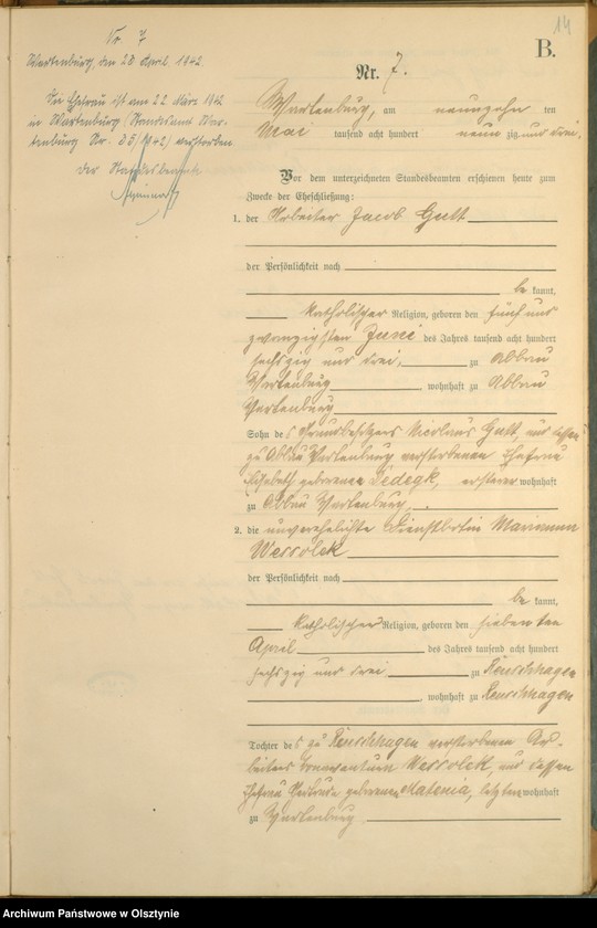 image.from.unit.number "Heiraths-Haupt-Register Nr 1 - 31"