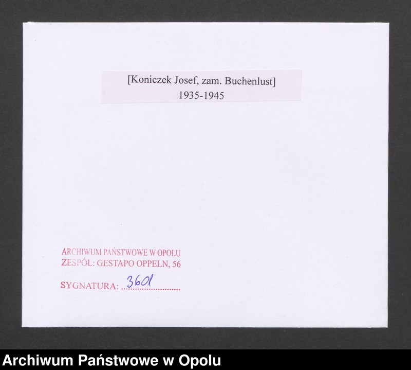 Obraz 2 z jednostki "[Koniczek Josef, zam. Buchenlust]"