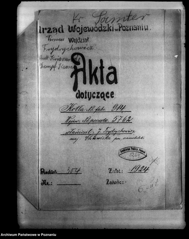 Obraz 4 z jednostki "Frydrychowicz, majętność Chlewiska powiat szamotulski nr 5762"