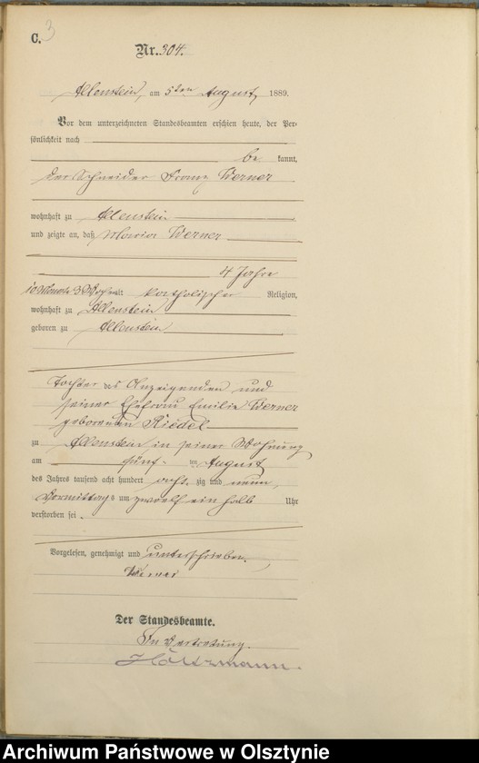 image.from.unit.number "Sterbe-=Haupt-Register Tom II,Nr 303 - 470"