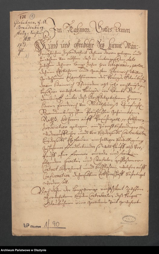 image.from.unit.number "[Nadanie karczmy w Globuhnen, Starostwo Pokarmin /Brandenburg]"