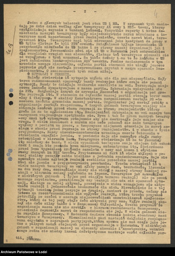 Obraz 5 z jednostki "Szkolenie partyjne - sprawozdania z [inspekcji w powiatach oraz instruktorów powiatowych z działalności]"