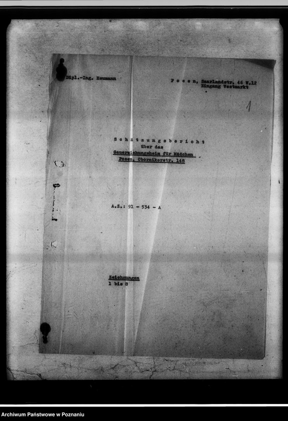 Obraz 4 z jednostki "Gauerziehungsheim Posen. Hauptgelände. Schätzungsbericht."