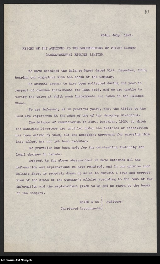 image.from.unit.number "Prince Albert (Estates) Limited (London). Sprawozdania i zestawienia, raporty i korespondencja"