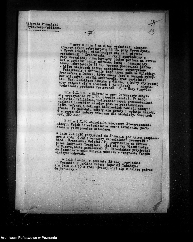 Obraz 17 z jednostki "Sprawozdania sytuacyjne tygodniowe za czas od 3 października do 31 października 1930 r. /nr 49-52/"