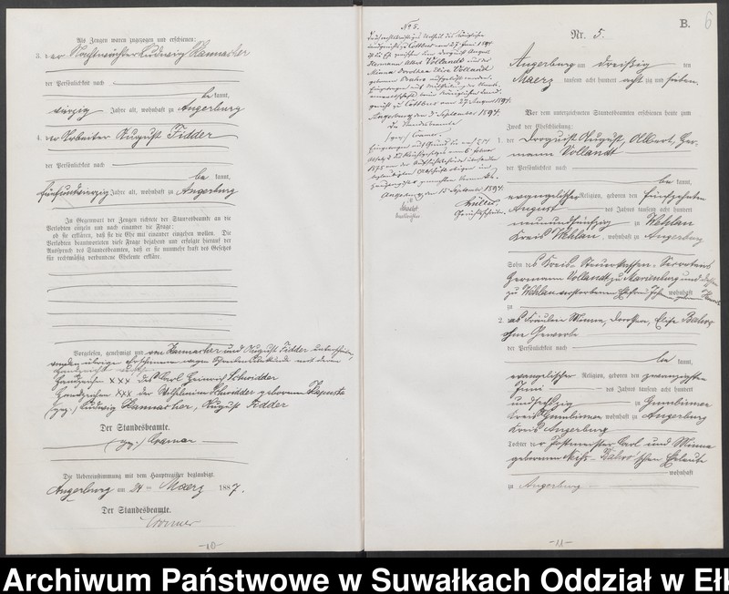 image.from.unit.number "Heiraths-Neben-Register des Preussischen Standes-Amtes der Stadt Angerburg Kreis Angerburg"