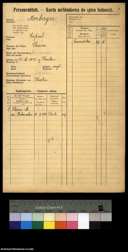 Obraz 3 z jednostki "[Spis ludności Łodzi] Morberger - Morgenweg"