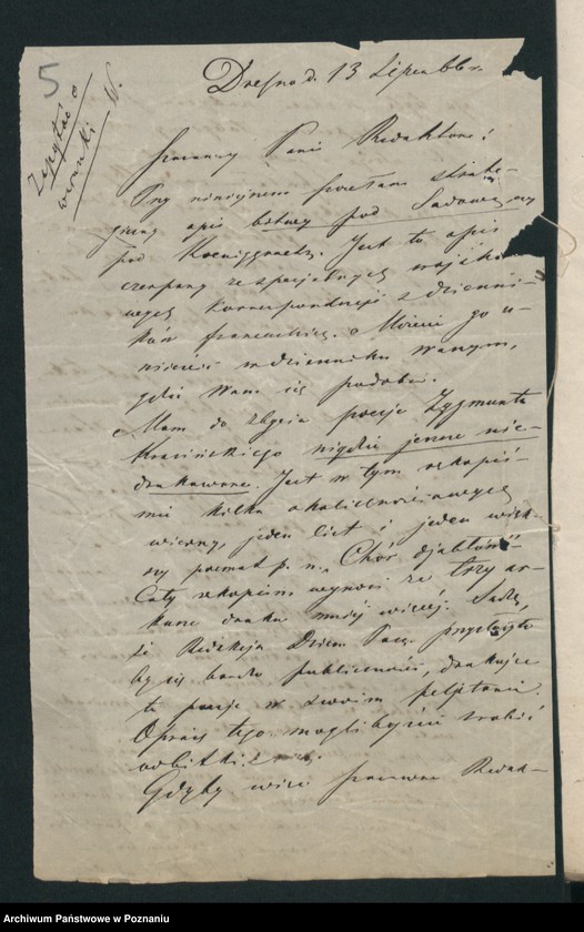 Obraz 8 z jednostki "A. betr. Miecislaus Dzikowski, Literat aus Dresden"