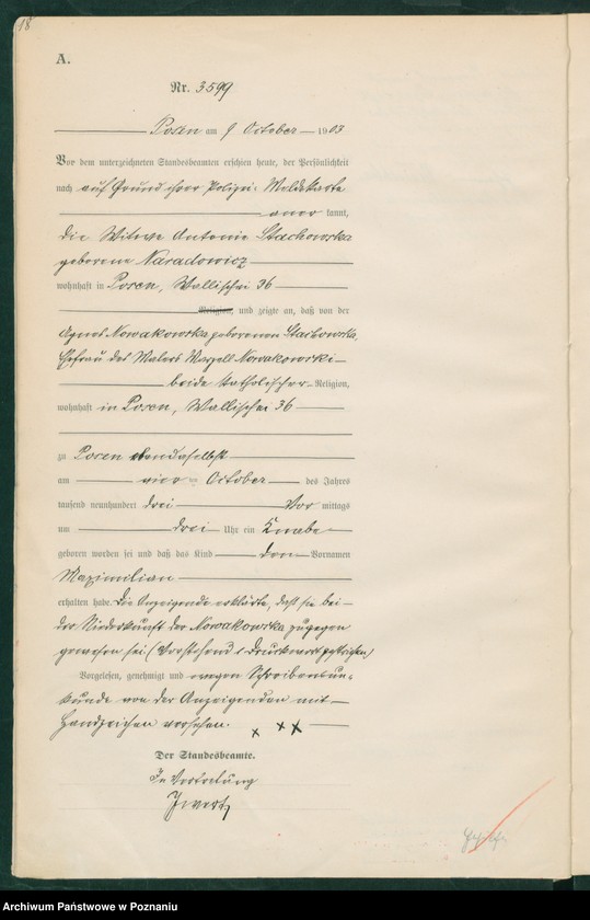 Obraz 19 z jednostki "Księga urodzeń tom VII"