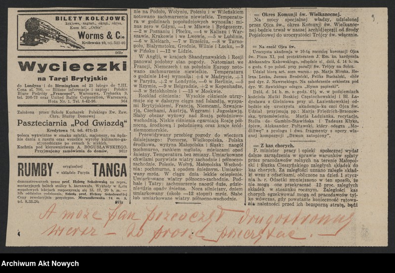 image.from.unit.number "Ligocki Edward (publicysta); Załączniki: wiersze: a) "Pieśń pomorska w Nowym Jorku" (wycinek prasowy); b) "Ignacy Jan Paderewski przed królewską trumną" (maszynopis); c) wycinek prasowy; L.5"