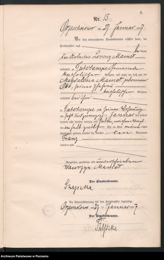 Obraz 18 z jednostki "Księga urodzeń"