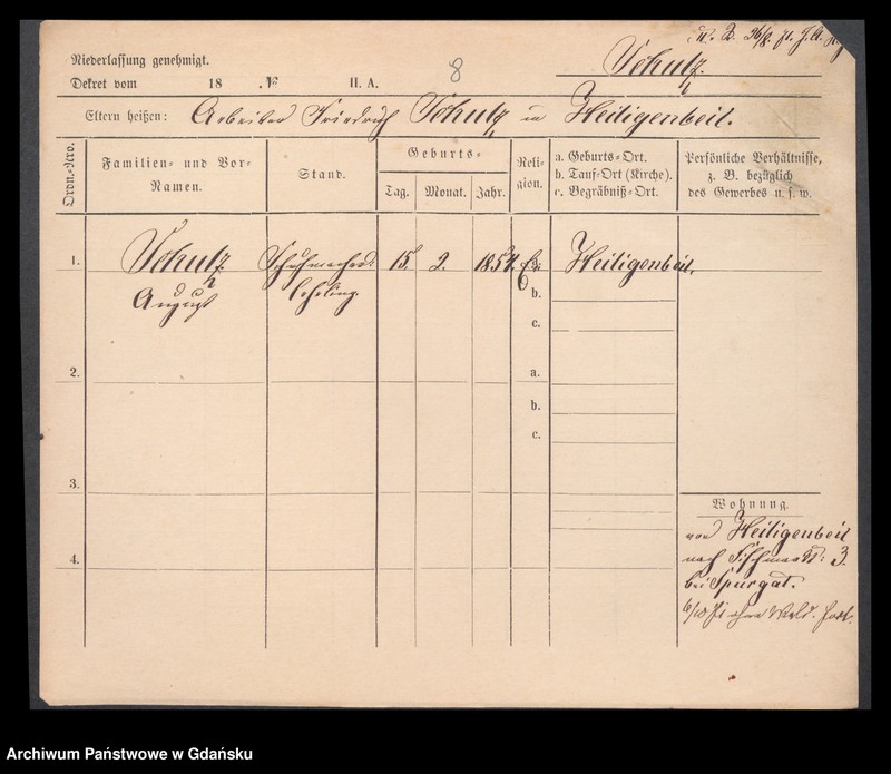 image.from.unit.number "Karty meldunkowe: Schulz August - Schulz Ernst"